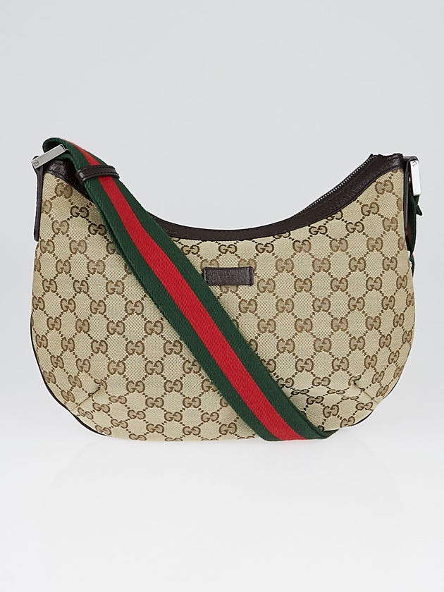 Gucci Beige/Ebony GG Canvas Vintage Web Medium Messenger Bag