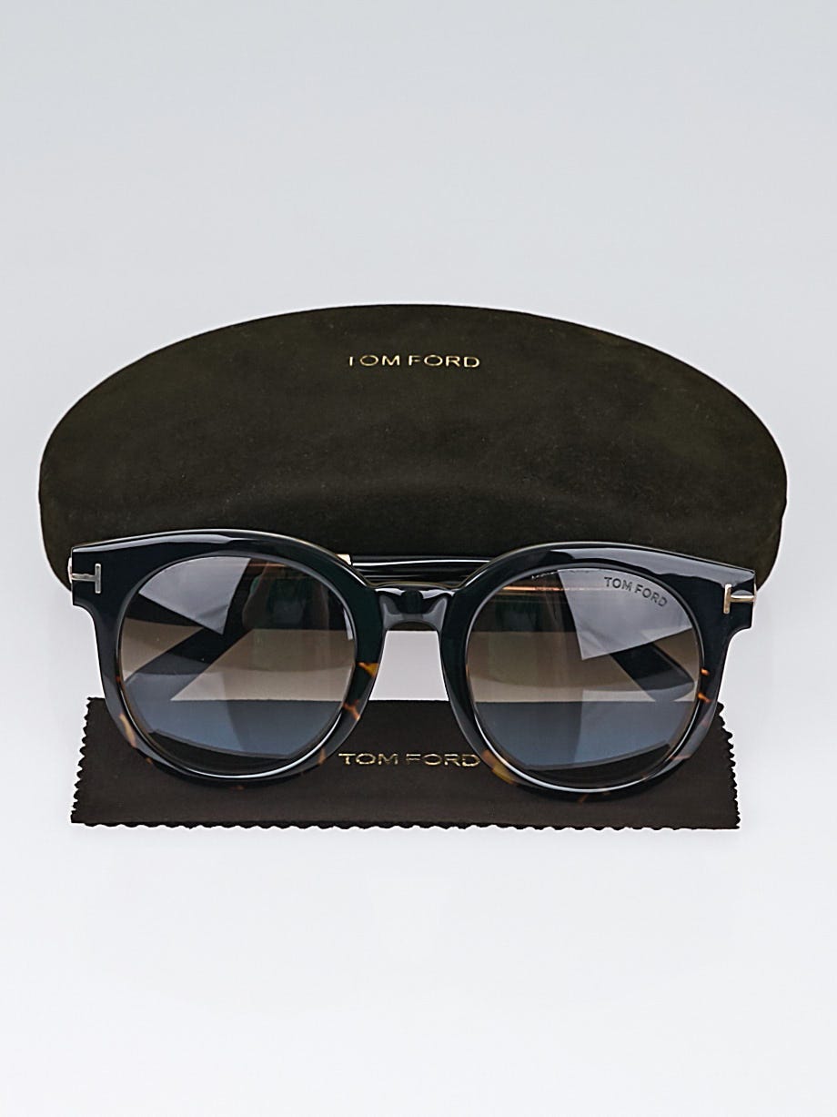 Tom Ford Black/Tortoise Acetate Frame Gradient Tint Janina Sunglasses -  TF435 - Yoogi's Closet