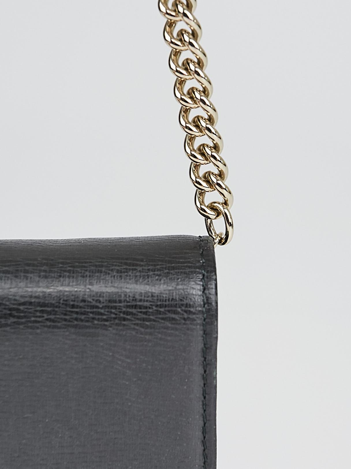 GUCCI Chain Black Crossbody Clutch Bag 354697