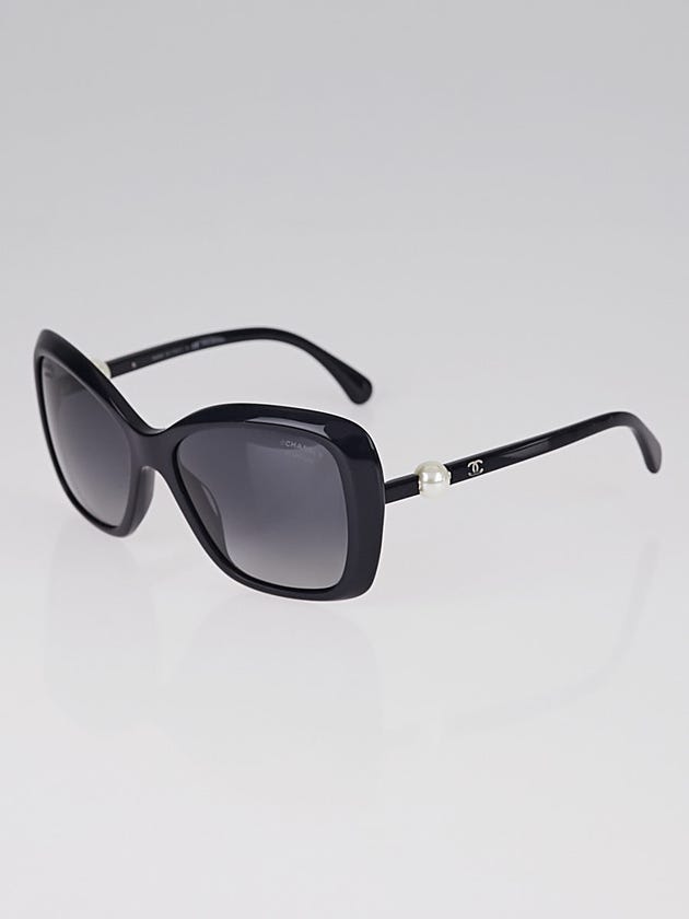 Chanel Navy Acetate Oversized Frame Faux Pearl Sunglasses - 5303-H