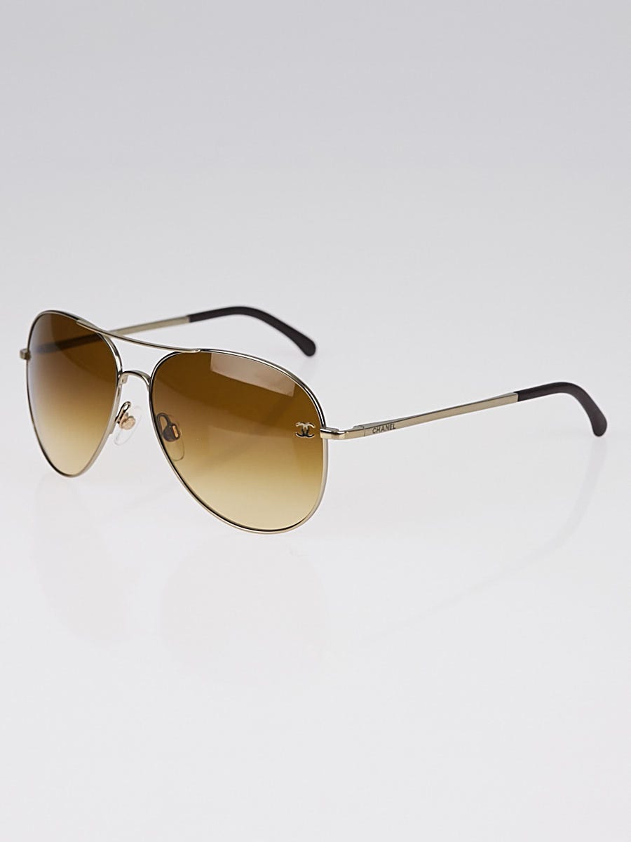 Chanel Metal Frame Gradient Tint Aviator Sunglasses-4189 - Yoogi's Closet