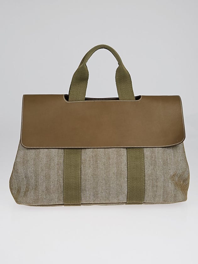 Hermes Etoupe Canvas and Leather Valparaiso MM Bag