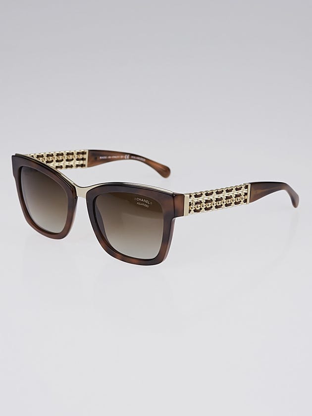 Chanel Tortoise Shell Acetate Square Winter Sunglasses-5362