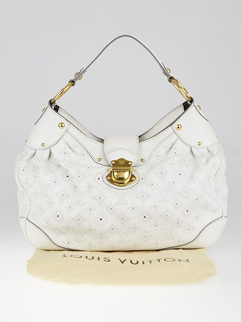 Pre owned Louis Vuitton White Mahina Leather Solar GM Bag limited