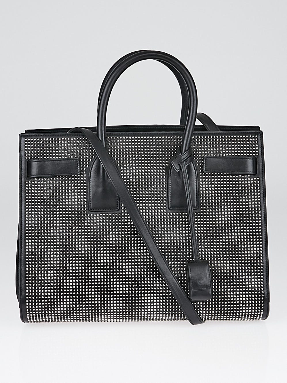 Yves Saint Laurent Black Studded Leather Classic Small Sac