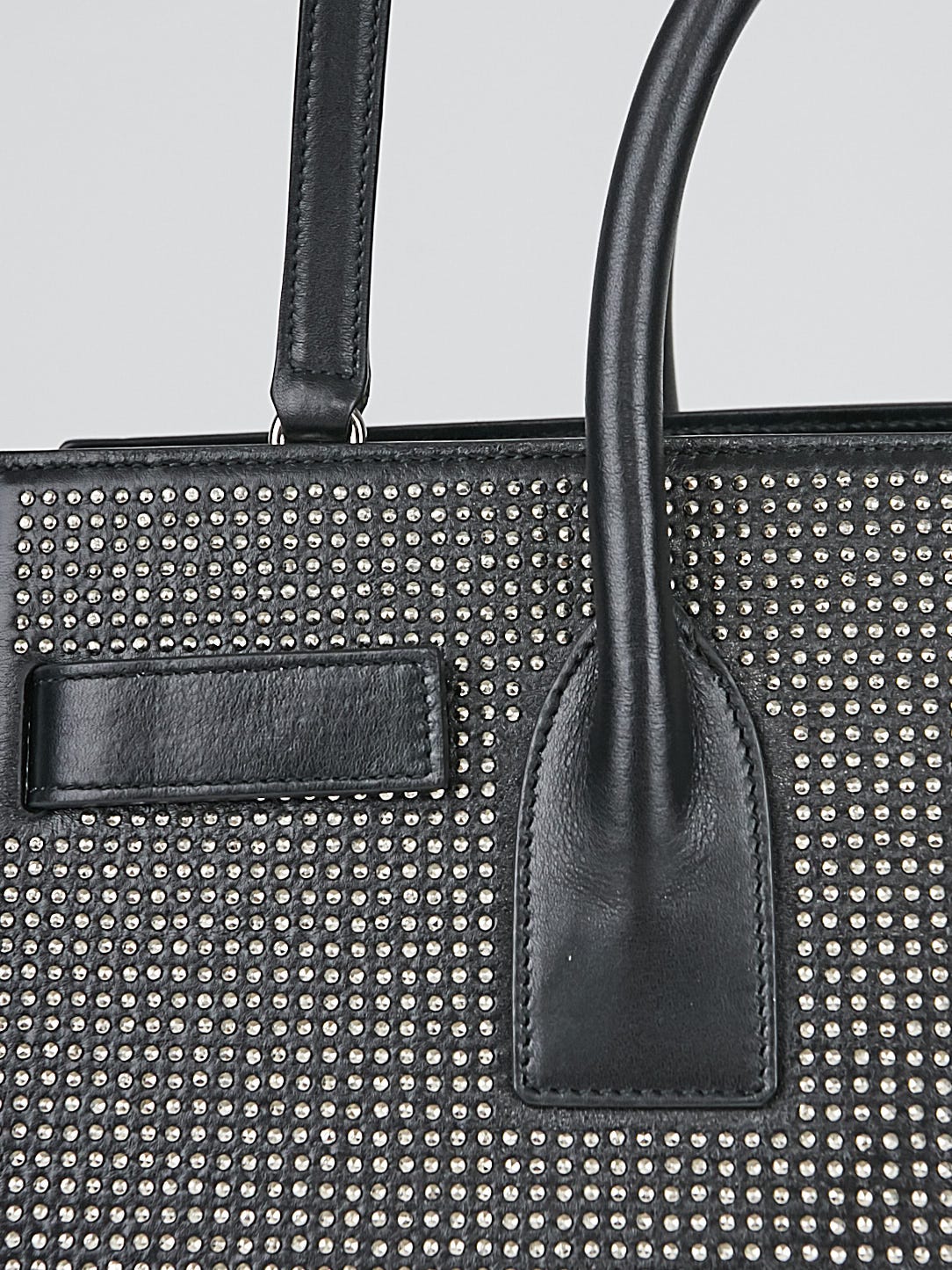 Yves Saint Laurent Black Studded Leather Classic Small Sac