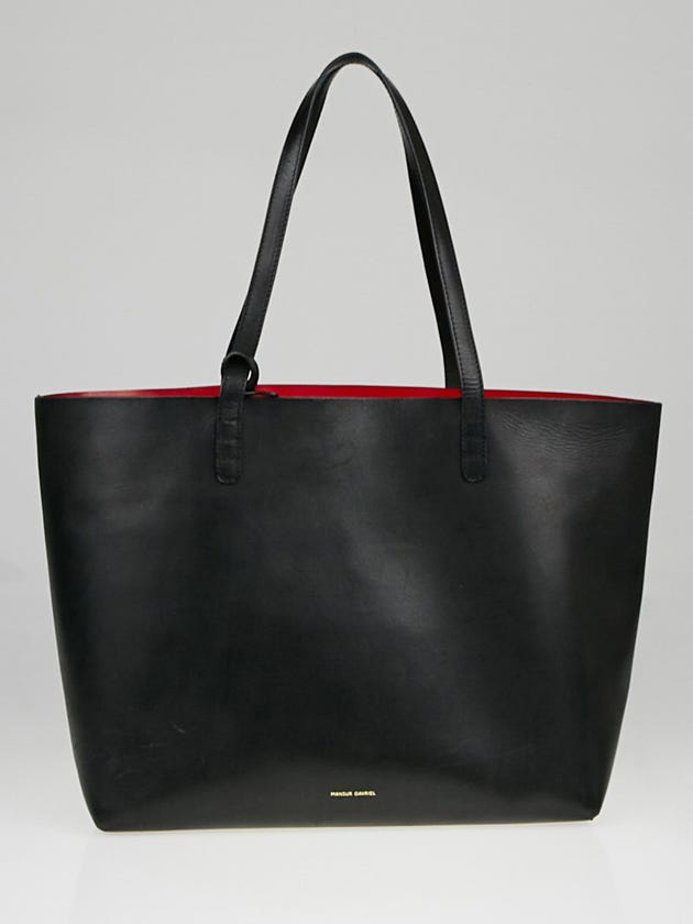 Mansur Gavriel Black/Flamma Leather Large Tote Bag