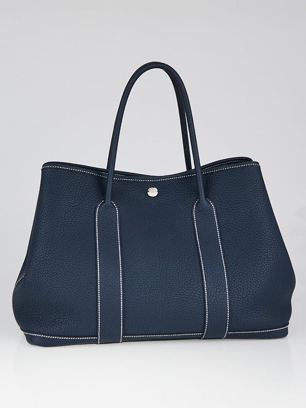 Hermes Bleu de Prusse Negonda Leather Garden Party 36 Tote Bag