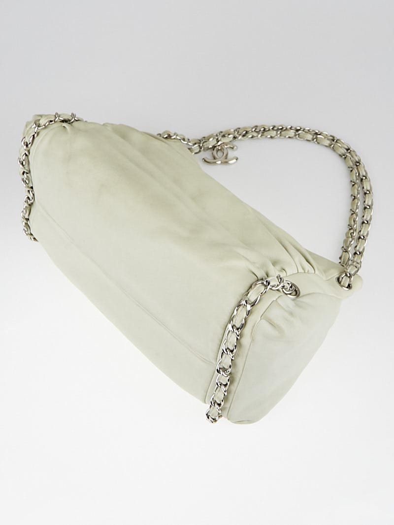 Chanel White Leather Rock and Chain Hobo Chanel