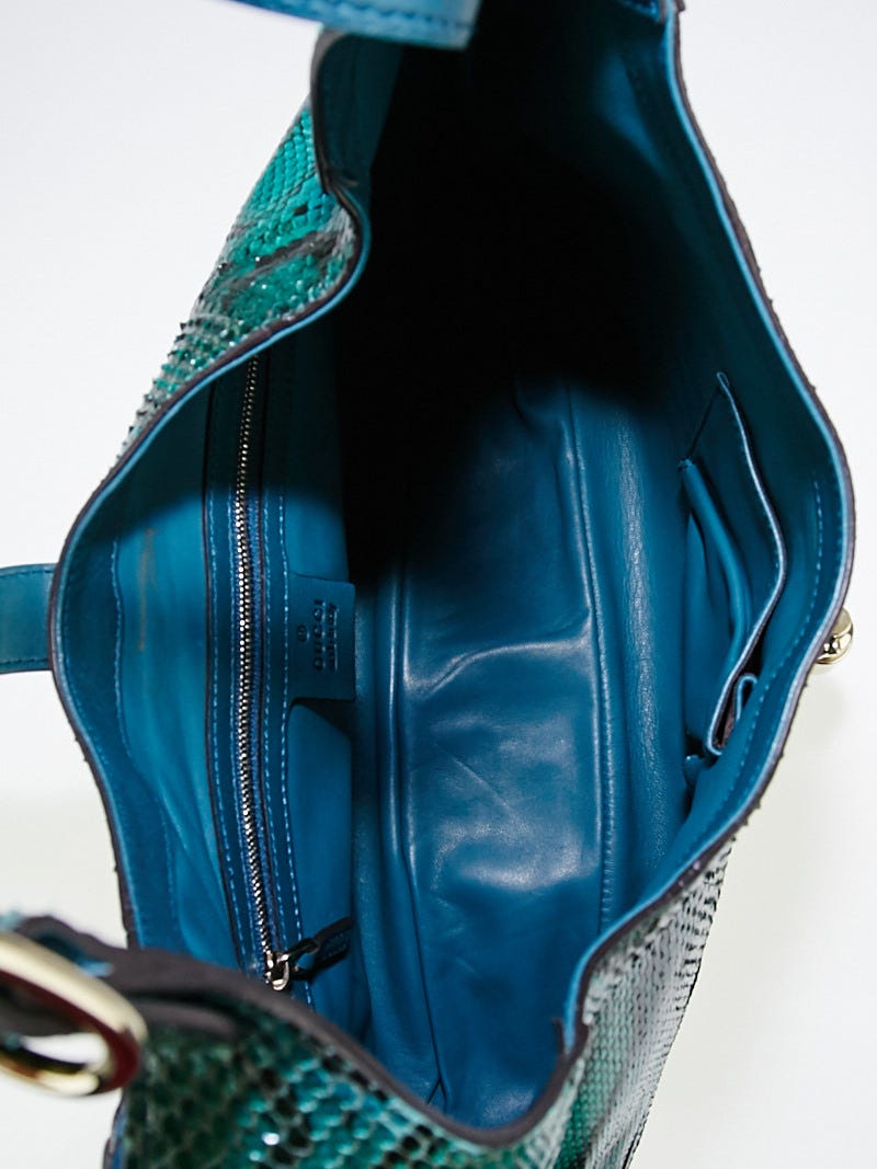 Gucci Malachite Python New Jackie Medium Shoulder Bag