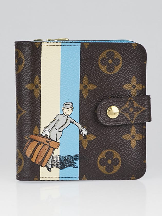 Louis Vuitton Limited Edition Blue Monogram Groom Compact Zippy Wallet