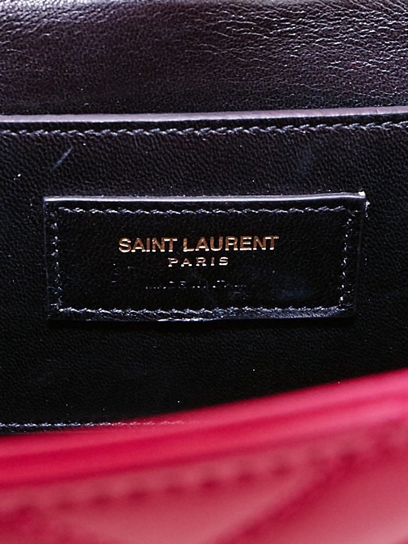 Yves Saint Laurent Bubblegum Chevron Quilted Lambskin Leather