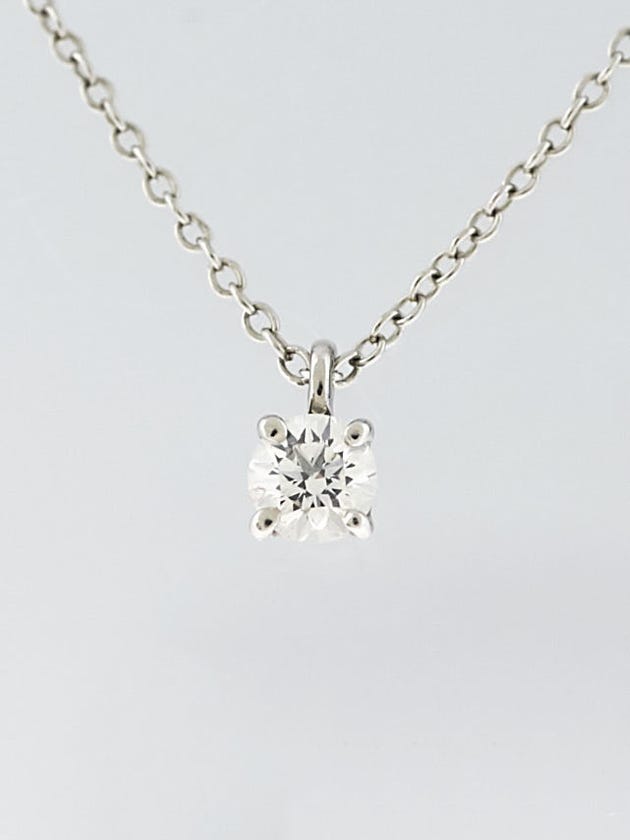 Tiffany & Co. Platinum and Diamond Solitare Pendant Necklace