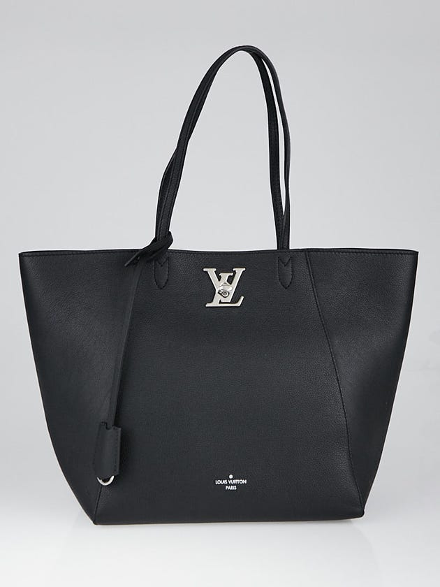 Louis Vuitton Black Leather Lockme Cabas Bag