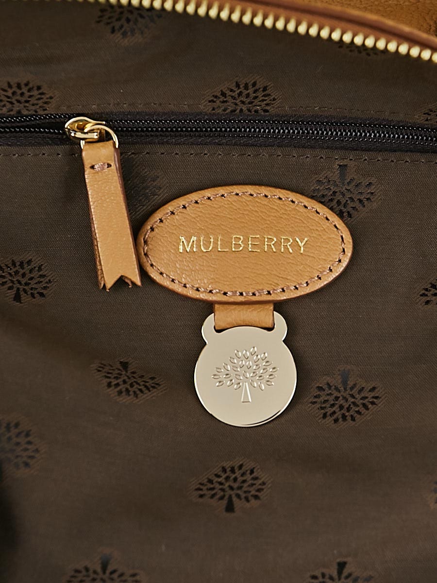 Mulberry Deer brown Grained Glossy Goat Leather Del Rey Small Satchel Bag -  Yoogi's Closet