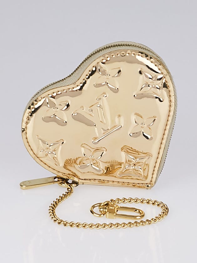 Louis Vuitton Limited Edition Gold Monogram Miroir Heart Coin Purse