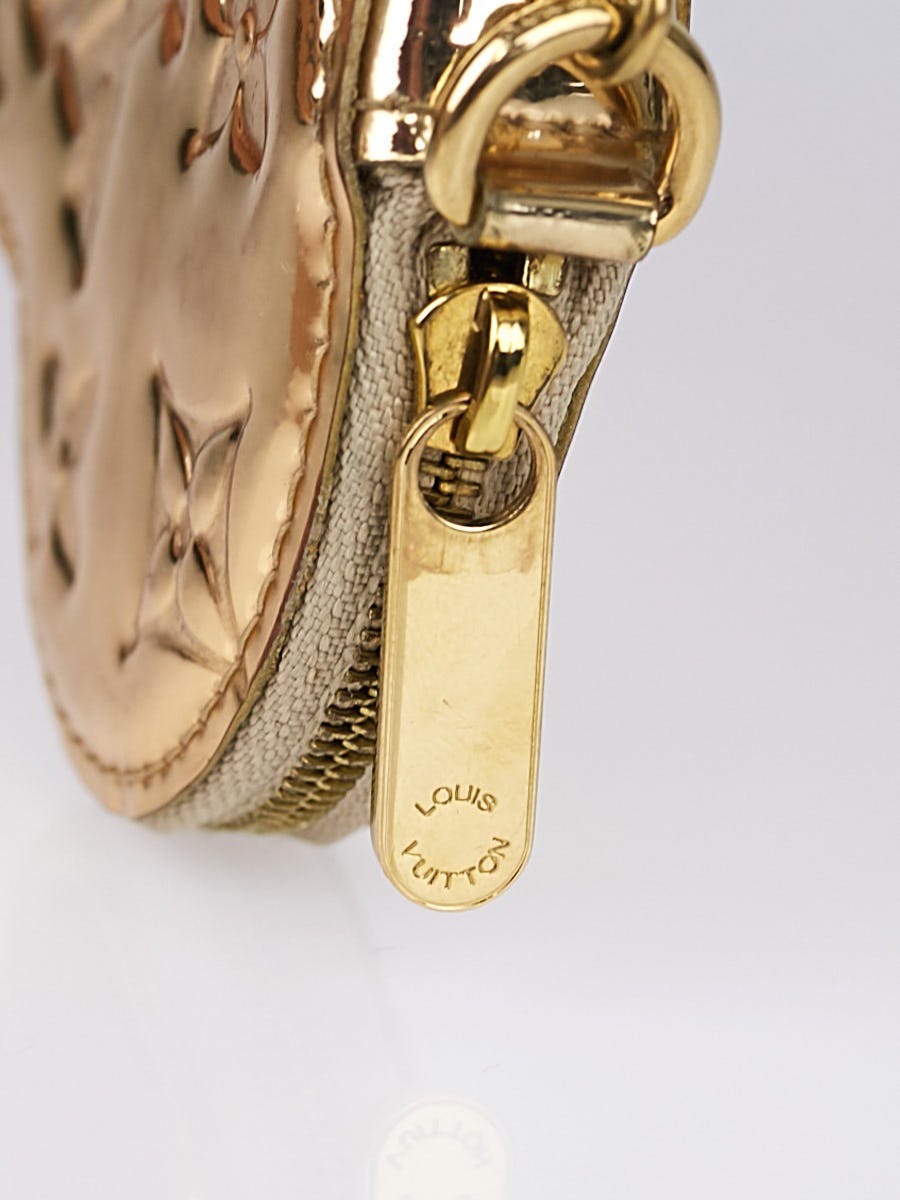 LOUIS VUITTON Monogram Miroir Heart Coin Purse Gold 125799