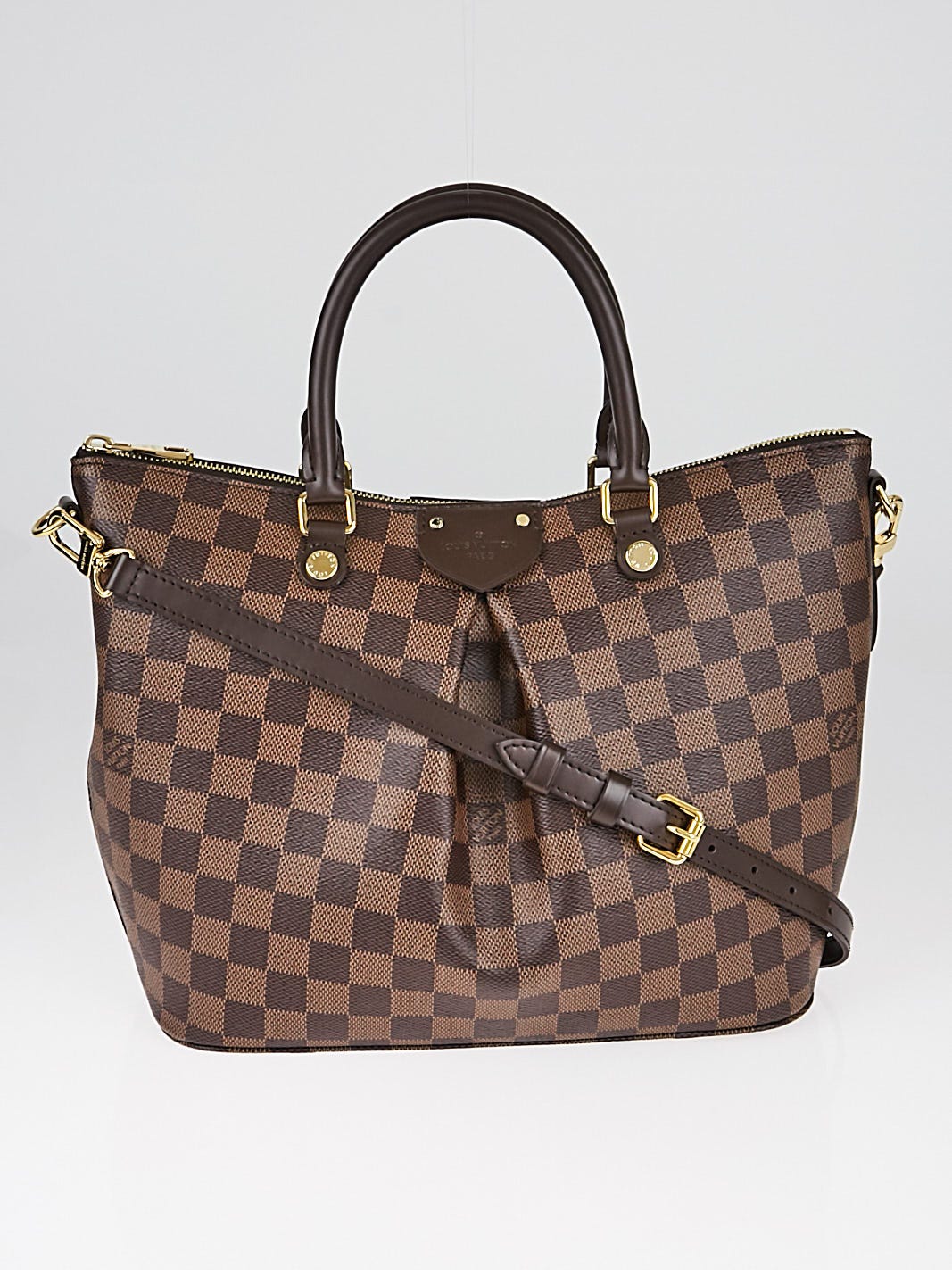 Authentic Louis Vuitton Damier Ebene Canvas Siena mm Handbag