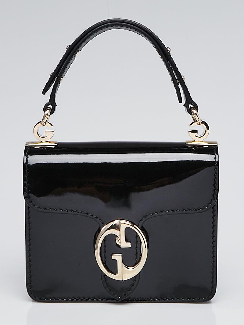 Gucci Black Patent Leather 1973 Small Top Handle Bag Yoogi s Closet