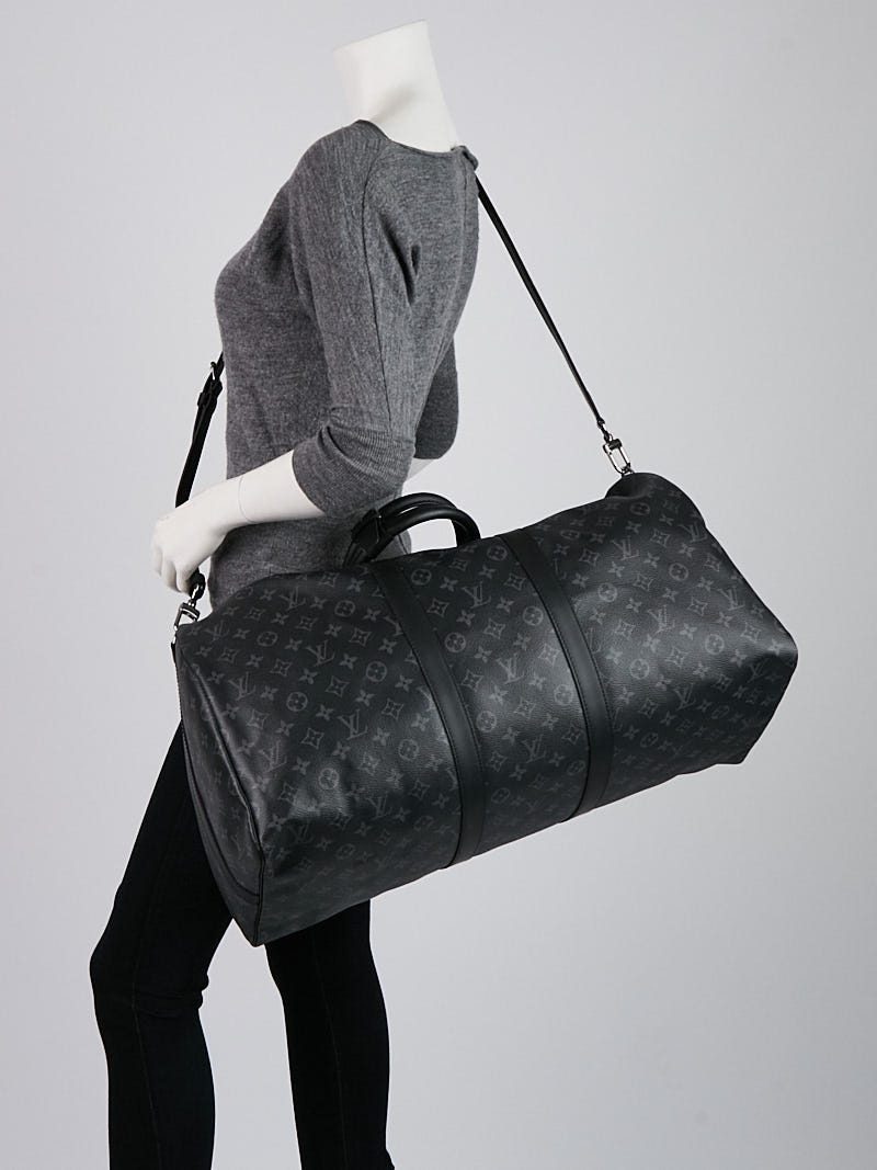 Louis Vuitton Monogram Eclipse Canvas Keepall 55 Bandouliere Bag