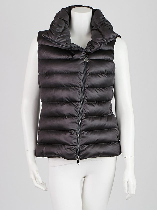 Moncler Charcoal Polyester Down Vest Jacket Size 4