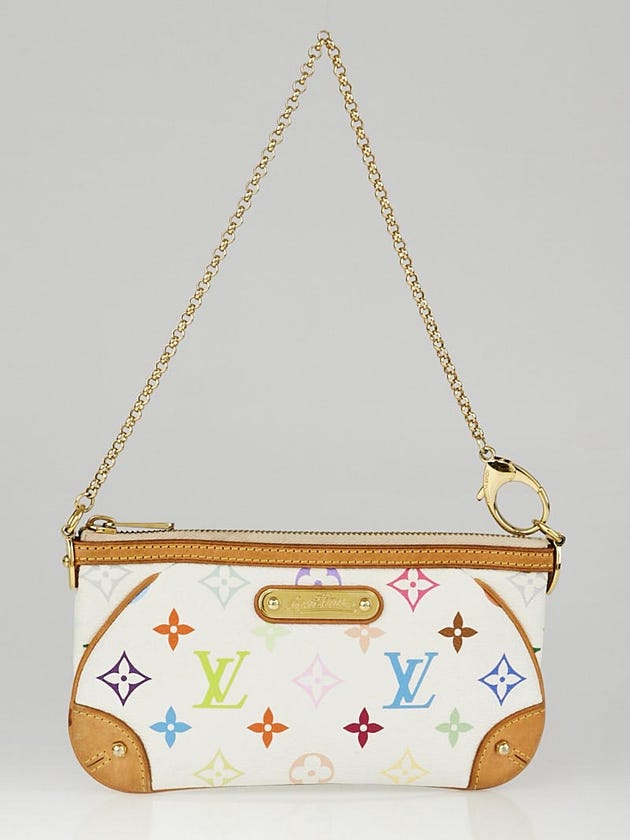 Louis Vuitton White Monogram Multicolore Milla MM Pochette Bag