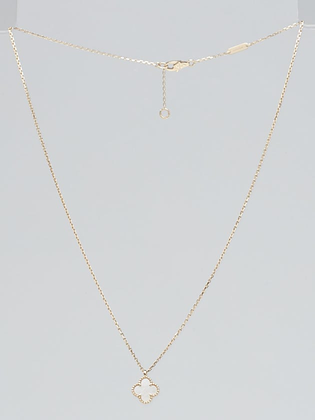 Van Cleef & Arpels 18k Yellow Gold and Mother of Pearl Sweet Alhambra Pendant