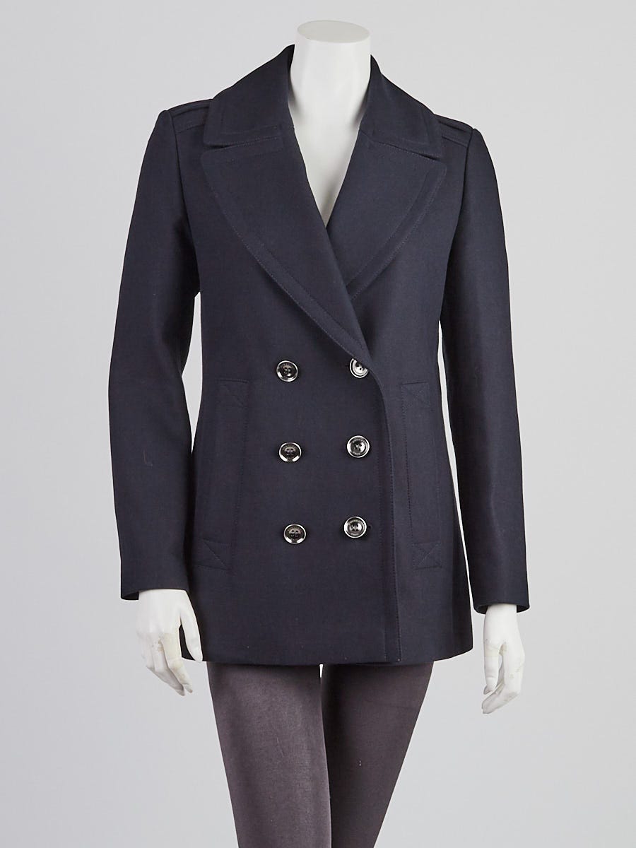 Louis Vuitton - Authenticated Coat - Cotton Navy for Women, Very Good Condition