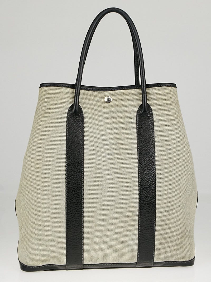 Hermes Black Canvas and Leather Garden Party 36 Tote Bag - Yoogi's