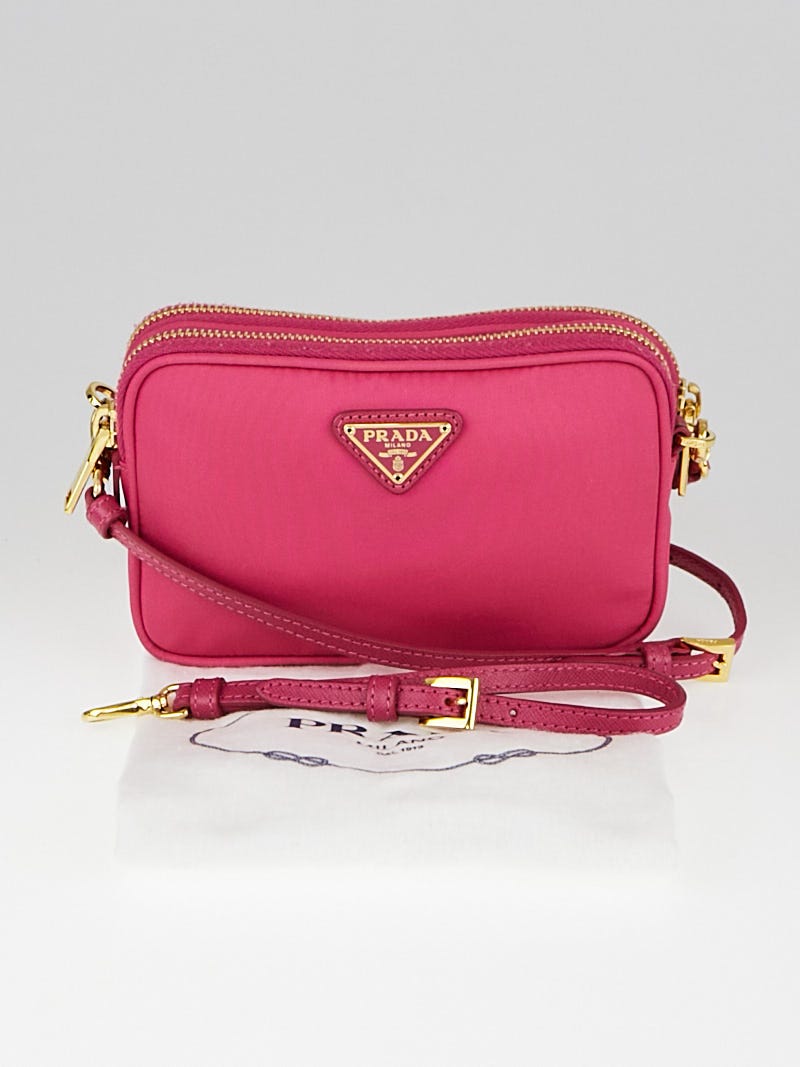Prada Pink Tessuto Nylon Mini Crossbody Bag - Yoogi's Closet