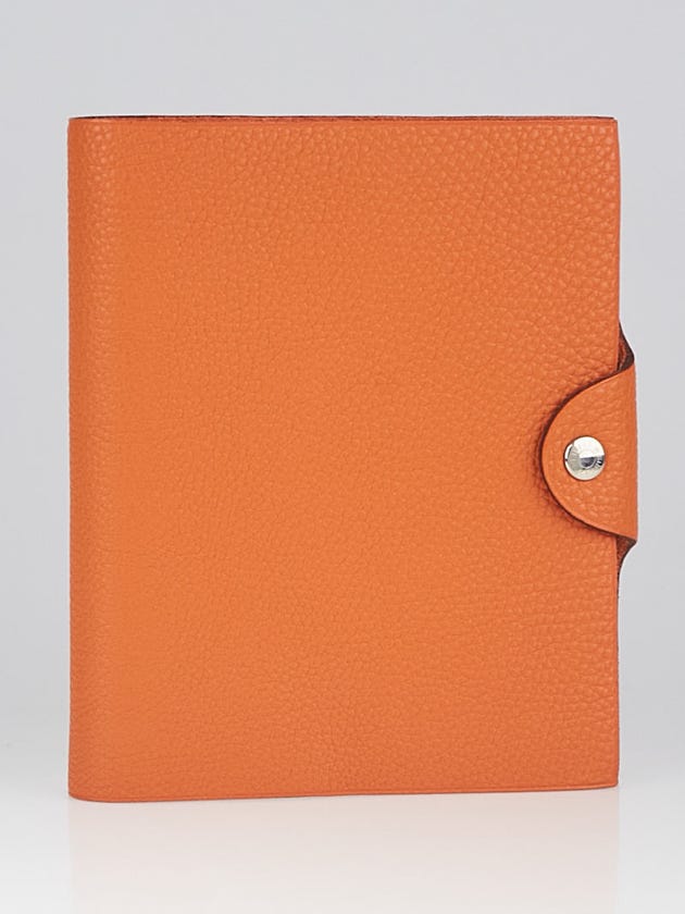 Hermes Orange Togo Leather Ulysses PM Agenda/Notebook