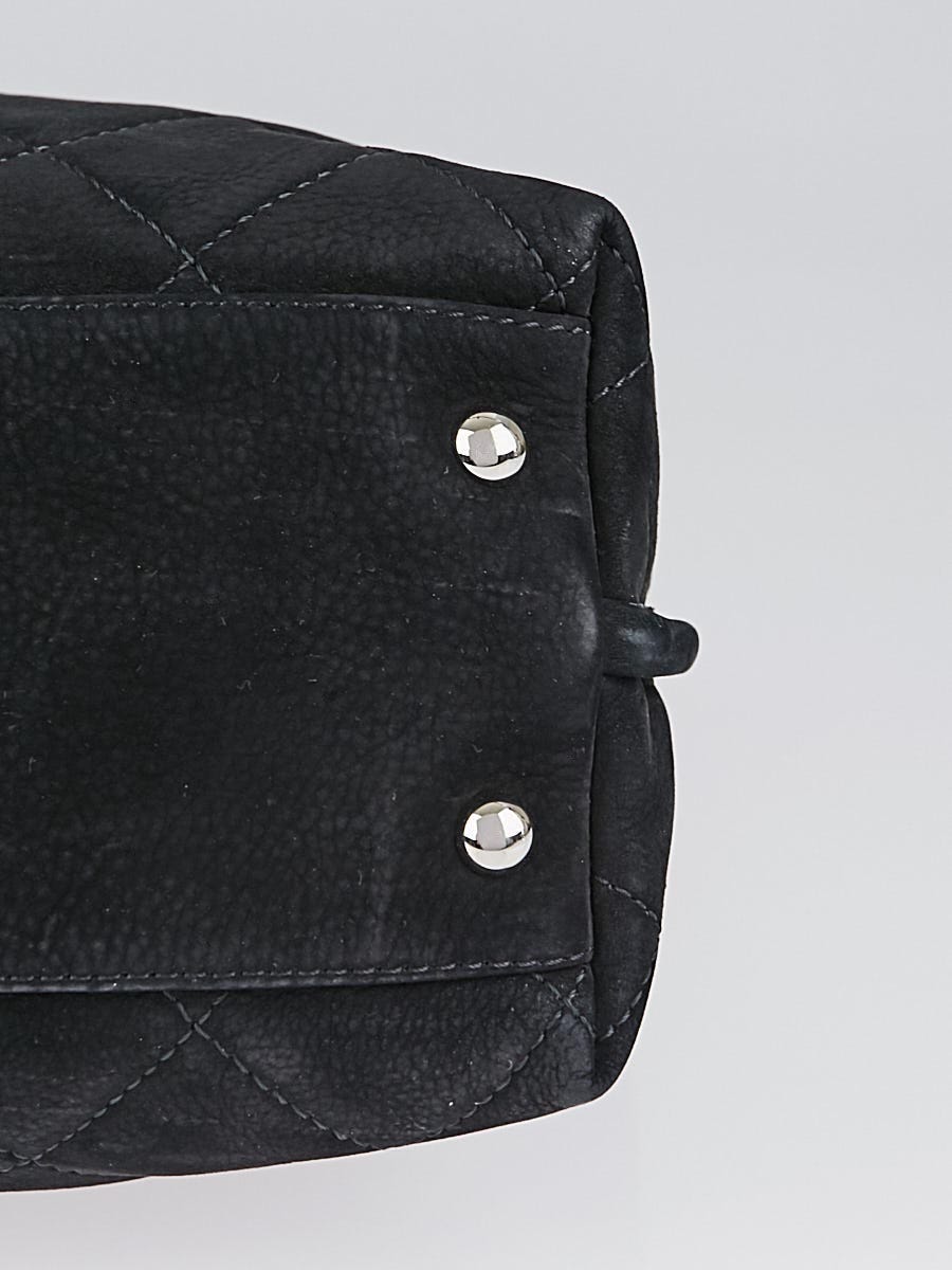 Chanel Black Quilted Suede French Riviera Hobo Shoulder Bag - Yoogi's Closet