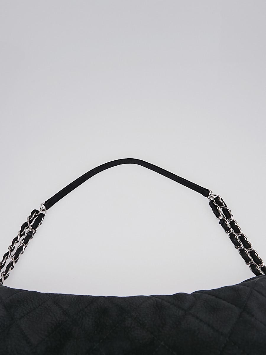 Chanel Black Quilted Suede French Riviera Hobo Shoulder Bag - Yoogi's Closet