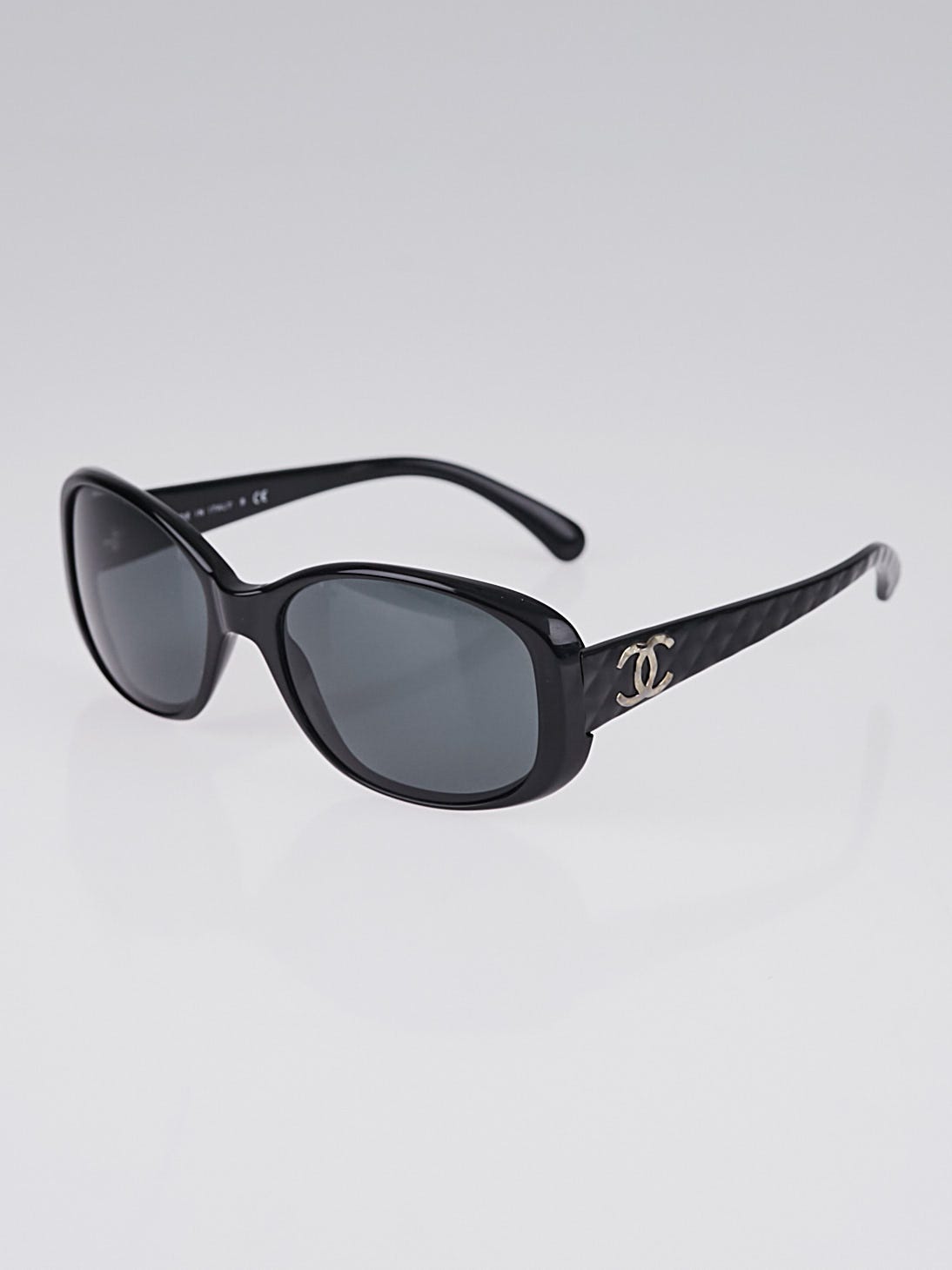 Chanel Black Frame Quilted CC Logo Sunglasses-5189 - Yoogi's Closet