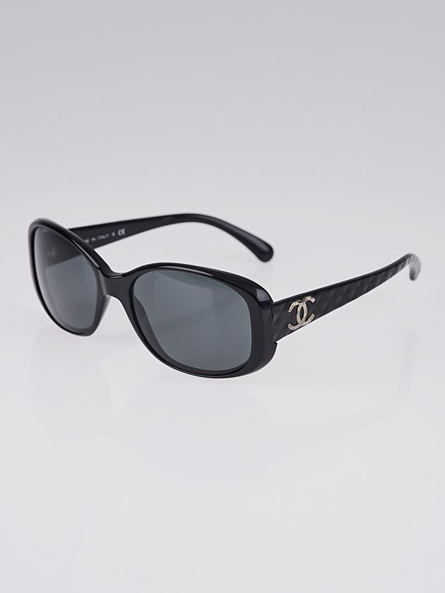 Chanel Black Frame Quilted CC Logo Sunglasses-5189
