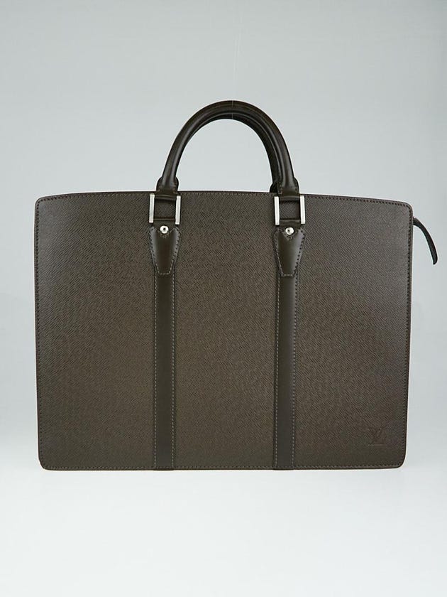 Louis Vuitton Grizzli Taiga Leather Lozan Briefcase Bag 
