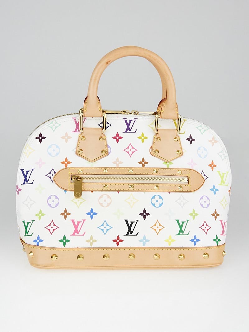 Louis Vuitton White Monogram Multicolore Canvas Alma Bag - Yoogi's Closet