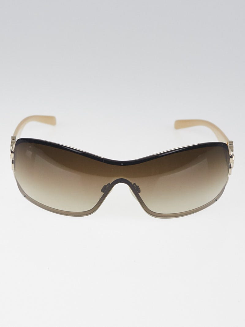 Chanel Beige and White Camellia Flower Sunglasses - 4164 | Yoogi's