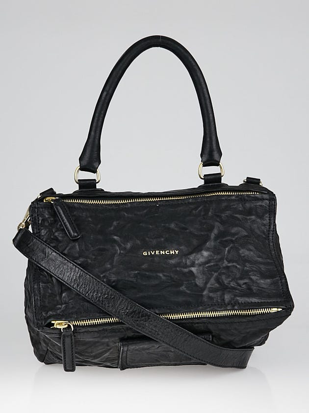 Givenchy Black Sheepskin Leather Medium Pepe Pandora Bag