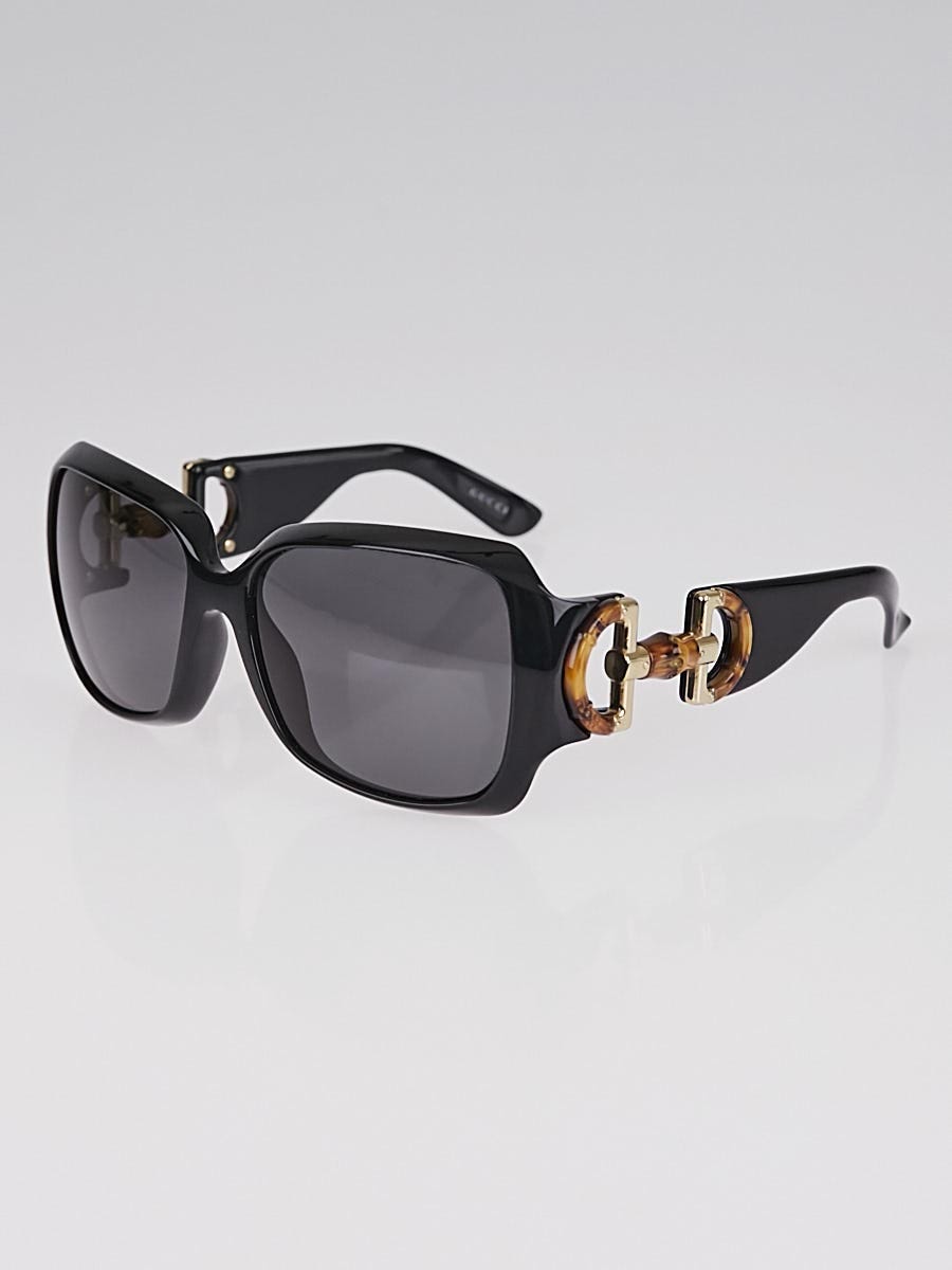 Gucci Black Frame Bamboo Horsebit Sunglasses GG 2969/S - Yoogi's Closet