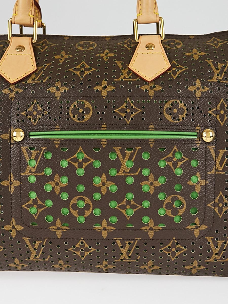 Louis Vuitton Limited Edition Monogram Perforated Green Accessories Pochette  Bag - Yoogi's Closet