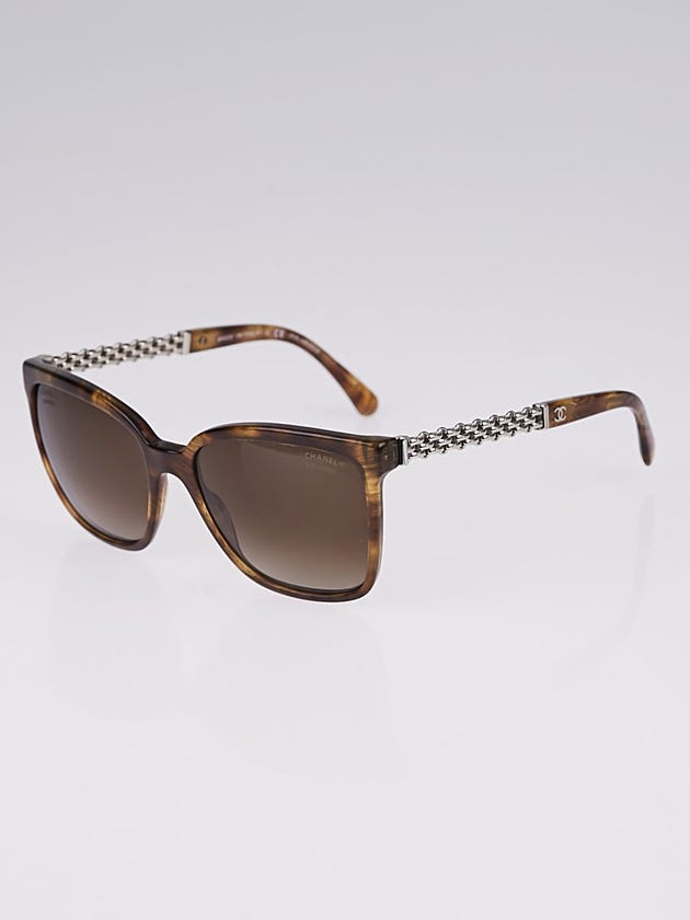 Chanel Tortoise Shell Acetate Frame Chain Sunglasses-5325