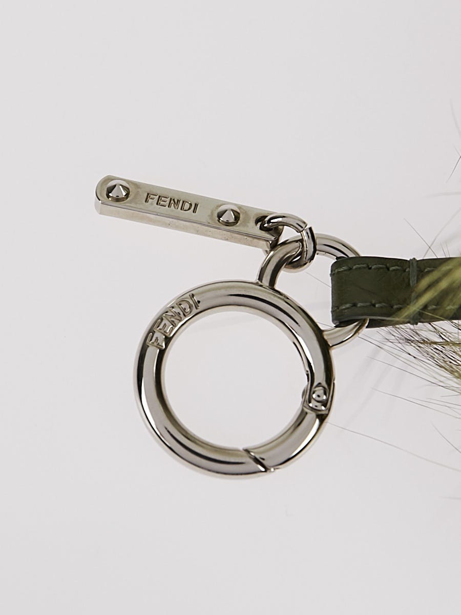 Fendi Green Fox Fur and Leather Cube 'Kooky' Monster Bag Bug