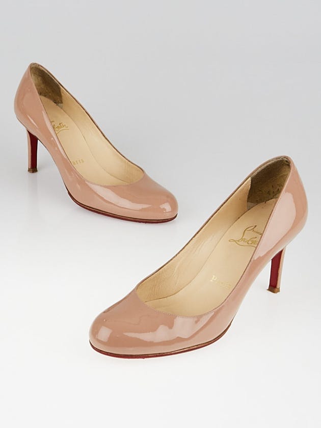 Christian Louboutin Nude Patent Leather Simple 70 Pumps Size 5.5/36