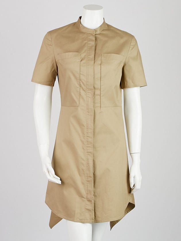 3.1 Phillip Lim Khaki Cotton Blend Zip-up Dress Size 4