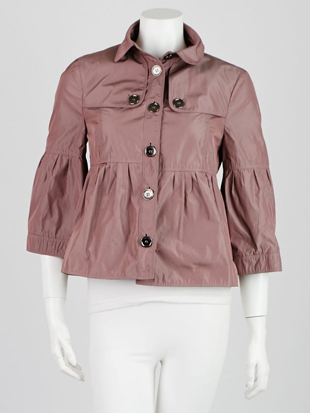 Burberry London Taupe Pink Polyester Barningham Jacket Size 6