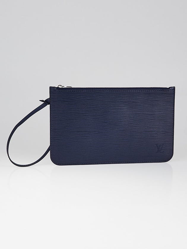 Louis Vuitton Indigo Epi Neverfull Pochette Zippered Clutch Bag