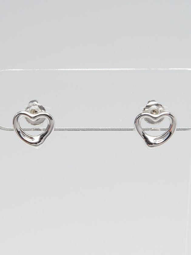 Tiffany & Co. Platinum Elsa Peretti Open Heart Earrings