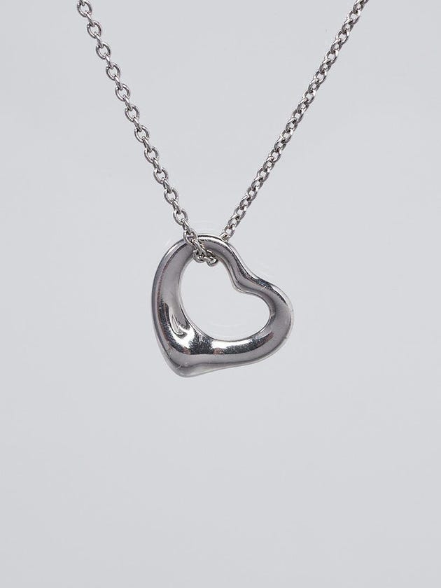 Tiffany & Co. Platinum Elsa Peretti Open Heart Pendant Necklace