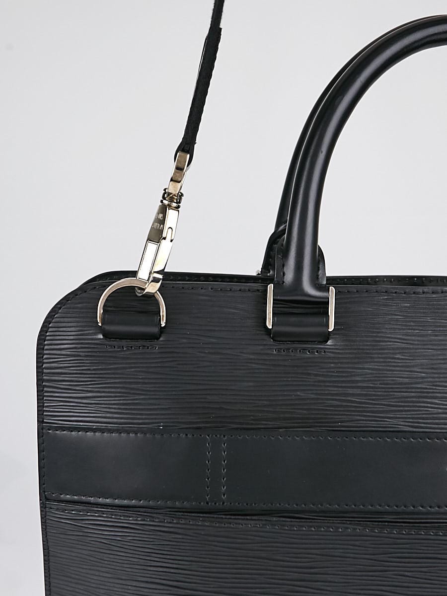 Louis Vuitton Black Epi Leather Bassano MM Briefcase Bag - Yoogi's Closet